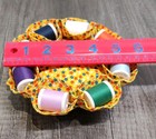 Vintage Fabric Sewing Pin Cushion Needles Holder  Crafts Star Thread Spools