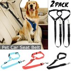 2 Pc Seatbelt Leash Dog Pet Car Safety Belt Harness Collar Restraint Adjustable