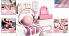 Portable 13-piece Pink Pilates Kit With Storage Bag   Exercise Guide For Women