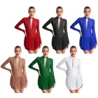 Women s Dress Rhinestones Dance Outfit Sexy Dancing Dresses Stage Clothing Mesh