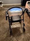 Drive Medical R726bl 4 Wheel Walker With Folding Back And Padded Seat - Blue