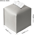 2 Pack Grey Tissue Box Cover  Pu Leather Square Tissue Box Holder With Bottom Be