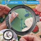12x Large Magnifying Glass With Light And Floor Stand  3-in-1 Swing Arm Floor La