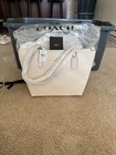 Coach F58846 Crossgrain City Zip Top Tote Handbag - Chalk