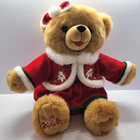 Dan Dee Snowflake Christmas Girl Teddy Bear Red Dress Hair Bow 2008 14 