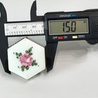 Vintage White Guilloche Enamel Pink Flower Rose Trinket Pill Box Compact Brass