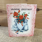 Valentine Greetings Dutch Boy Girl Roses Heart Carrington Co Valentine Card Vtg
