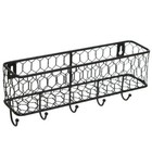 Wall Mounted Black Chicken Wire Metal Entryway Mail Holder Letter Organizer