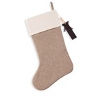 Burlap Personalized Christmas Stocking With Initials For Family And Kids