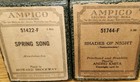  2   Ampico Rec  1916 Player Piano Music Rolls  spring Song  -  shades Of Night 