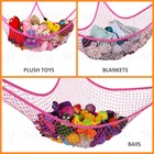 Stuffed Animal Hammock Net Jumbo Toy Storage With Led Light Corner Organizer