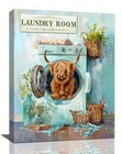 Laundry Room Wall Art Rustic Highland Cow Floral 16l  X 12w  Laundry Cow