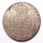 Peru 1815 Silver Limae Jp 8 Reales F   Scarce Ferdinand Vii Classic Pillars Coin