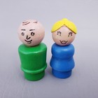 Lot Of 5 Fisher Price Little People Figures All Wooden Bodies   Mix Head