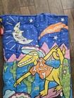 Vintage 90s Coleman Nickelodeon Sleeping Bag Dinosaur Cactus Glow-in-the-dark