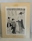 Vintage Double-sided Japanese Woodblock Art Print     Kitagawa Utamaro     Bijin-ga