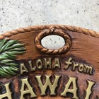 Aloha From Hawaii Wall Hanging Vintage Art Tiki Surfers Flower Ukulele Hula Girl