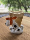 Sick Dalmatian Dog Toothpick Holder Lusterware Ceramic Figurine Japan Vintage