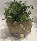 Vintage Ceramic Planter Light Brown English Bulldog Succulents Flowers