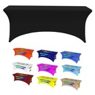 Custom Fitted Table Cloth For 6ft Table Stretch 72  X 30   rectangular  Black01
