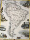 South America 1851 John Tallis 19th Century Decorative Antique Map