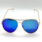 Aviator Sunglasses Green Mirrored Lens Gold Frame Fashion Sun Glasses Retro New