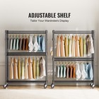 Uimoso Clothes Rack Rolling Clothing Garment Rack With 3 Storage Tiers 400 Lbs