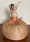 1920s Art Deco Karl Schneider German Porcelain Flapper Half Doll Pin Cushion Exc