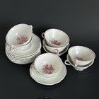 Ancienne Fabrique Royale Limoges France Pink Flowers 8 Cup   Saucer Sets