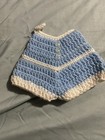 Set Of Handmade Crocheted Potholders In Blue white