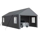 13 Ft  X 25 Ft  Heavy-duty Portable Carport With Side-opening Door  Roll-up Wind