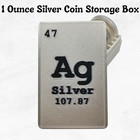 1oz Silver Coin Storage Box  Coin Holder  10 Coin Storage Box - Silk White