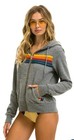 Aviator Nation 5 Stripe Hoodie - Heather Grey - Size Small