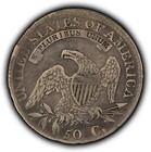 1813 50c Capped Bust Silver Half Dollar - Die Clash - Vf - Sku-h3789