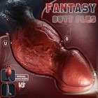 7 5 Inch Knot Dildo Huge Butt Plug Anal Silicone Metallic Red Black Fantasy 3
