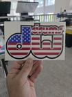 Dw Drums Patriotic Red White   Blue Logo Bass Drum Decal Sticker