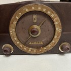 Zenith Model K725 Am Fm Tube Radio Bakelite 1950 s Mcm Vintage Brown Read