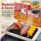 Kids Bbq Grill Playset With Smoke Light Sound  Toy Grill Set With Play Food