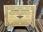 Vintage Wayne s Associated Service Station 2 Cent Savings Coupon Salem Or