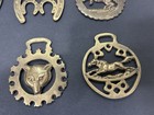Vtg Equestrian Horse Saddle Brass Medallions Lot Of 6 Fox Horse England Stamped