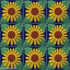 C294- Mexican Handmade Talavera Clay Tile Folk Art 4x4   Handpainted