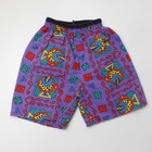 Vintage 80s Toddler Abstract Hawaiian Neon Surf Beach Cotton Shorts Size 5 - 6