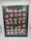 Vintage Planet Hollywood Pin Lot Of 36 With Display Case frame 16  x10   Nice 