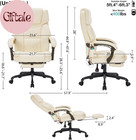 Massage Office Chair With Foot Rest 6 Points Vibration And Heat Home Office Desk