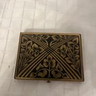 Vintage Rex Fifth Avenue Women   s Powder Compact Black And Gold Rare Rectangular