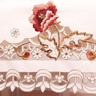 Mulbess Tablecloth Round 68  Dark Burgundy Floral Embroidered Lace Wrinkle Free