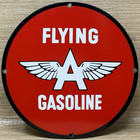 Vintage Flying A Gasoline Porcelain Sign Motor Oil Gas Station Pump Plate Servie