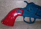 Vtg Hubley Red Blue Diecast Metal Break Action Cap Gun Toy Revolver With Holster