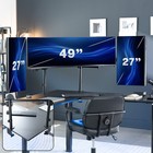 Vivo Dual Pole Triple Ultrawide Monitor Desk Mount  Up To 49  Screens