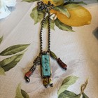Vtg Southwest Native Turquoise Pendant Necklace 24  Chain Not Magnetic